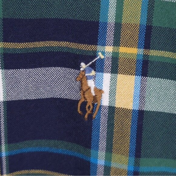 RALPH LAUREN Men’s CLASSIC FIT Button Down LS Green Multi Plaid Shirt Size XL - Picture 8 of 11